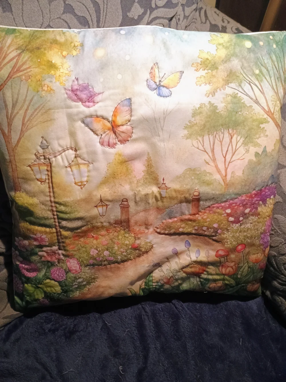 Decorative Garden Path Butterfly Pillow COVER. Pillow Not Included.